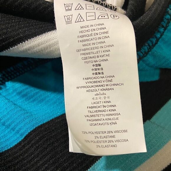 MICHAEL KORS Striped Peplum Top Petite Large - Picture 7 of 8